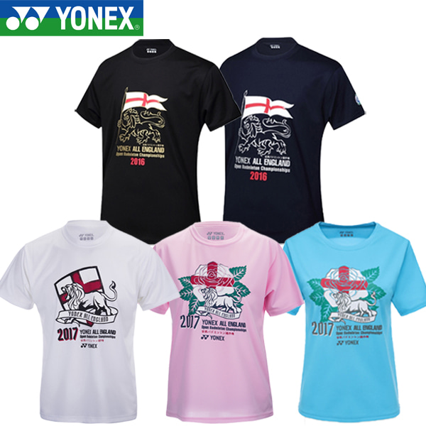 요넥스 수입 남성 여성 티셔츠 16010 17001 17002 잉글랜드 오픈 기념 남자 여자 티셔츠 16010EX 17001EX 17002EX
